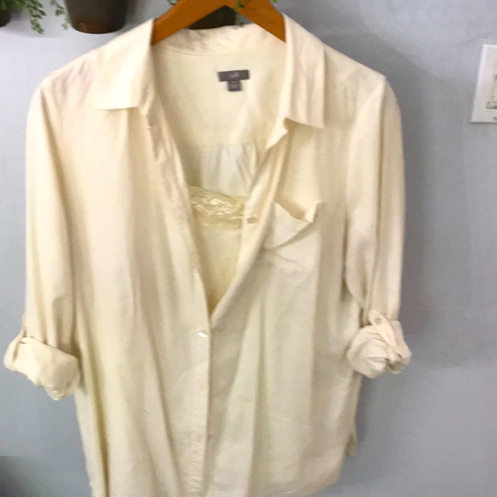 Silk top and lace cami